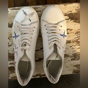 Axel Arigato White Sneakers with Colorful Bird Embroidery